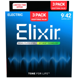 Elixir Optiweb 16571 3-pack 09-42 Super Light